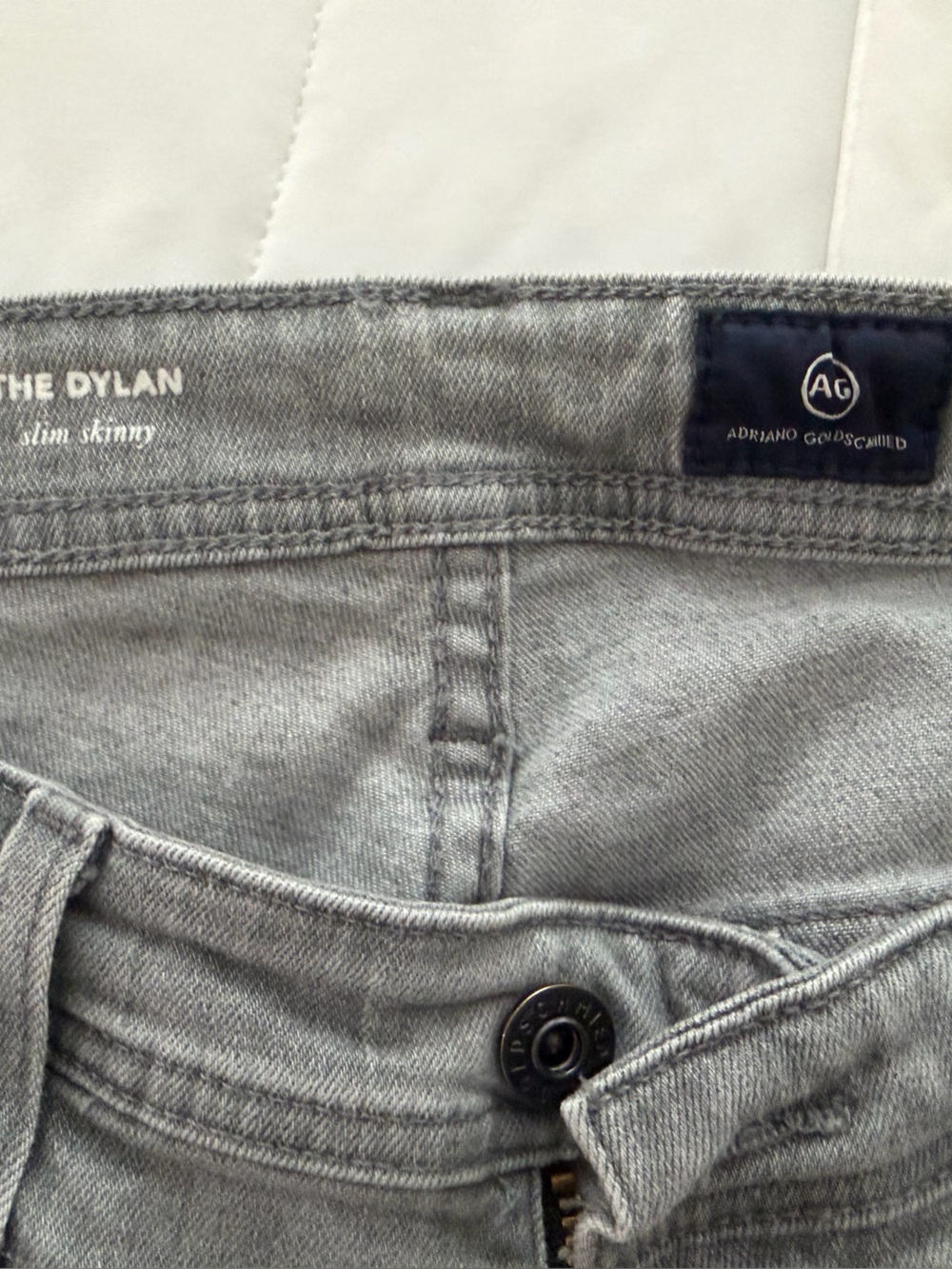AG Adriano Goldschmied Dylan Slim Skinny Jeans — Light Gray Wash
